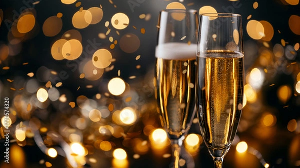 Fototapeta champagne glass with champagne