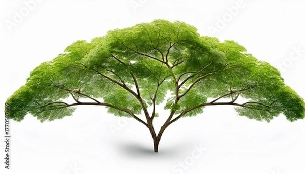 Fototapeta Green Tree Branch Isolated