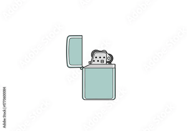 Fototapeta Open Teal Lighter with Flint Wheel and Perforated Windscreen Design.