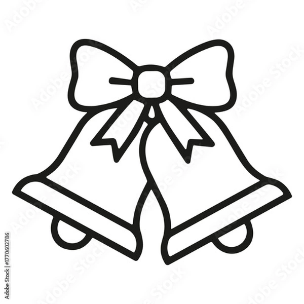 Fototapeta Christmas Bells with Bow Vector Illustration