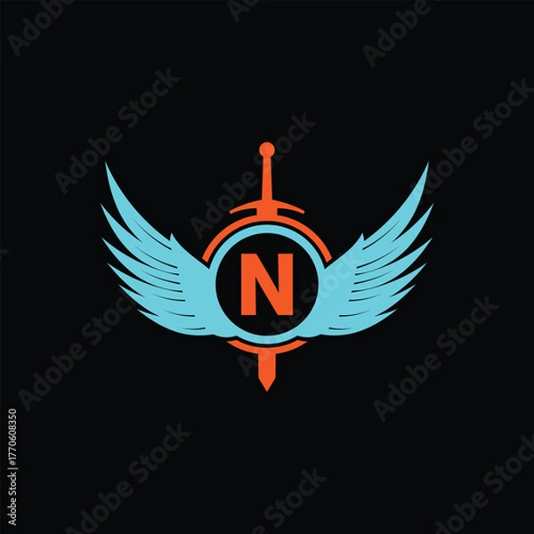 Fototapeta N initial logo design vector template .  N Logo Design