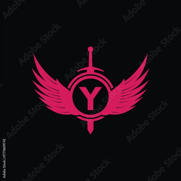 Fototapeta Y initial logo design vector template