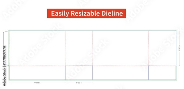 Fototapeta Box Die Line Tamplate,half slotted container 3d mockup.eps