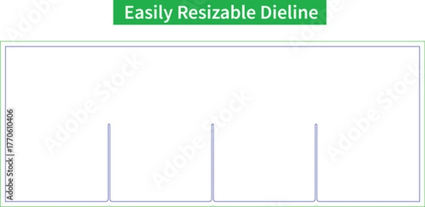 Fototapeta Dividers 3 slot blocks,Box Die Line Tamplate, corrugated paper box die cut 3d mockup.eps