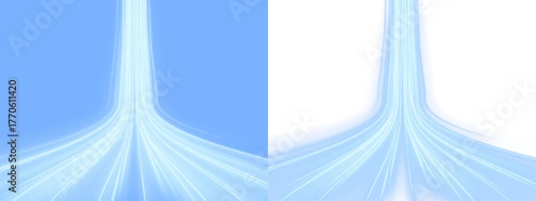 Obraz Illustration of high speed concept. Image of speed motion on the road. Blue curved wavy lines in the shape of water and ice for presentations, article illustrations and banners in PNG format.	