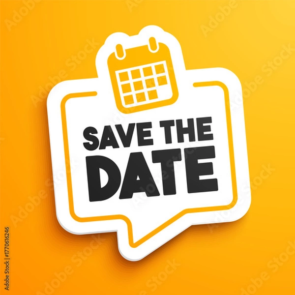 Obraz Save The Date Sticker With Icon 