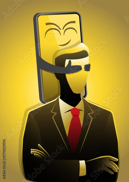 Fototapeta Mobile Phone Addiction and Digital Distraction