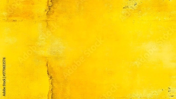 Fototapeta Vivid yellow textured background shows signs of age and distress