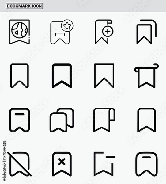 Fototapeta Bookmark icon symbolizing saves, favorite, or mark feature in an application or web interface.