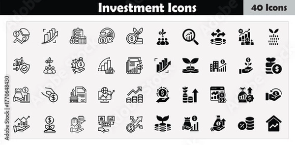 Fototapeta Investment icon and icon pack for website and mobile apps.