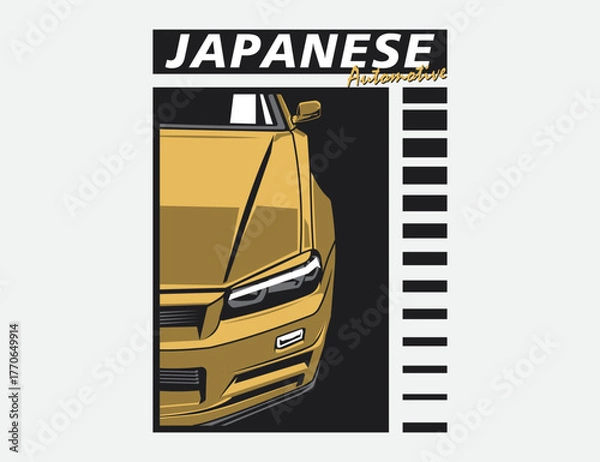Fototapeta timeless 90s car vector graphic image for printed use