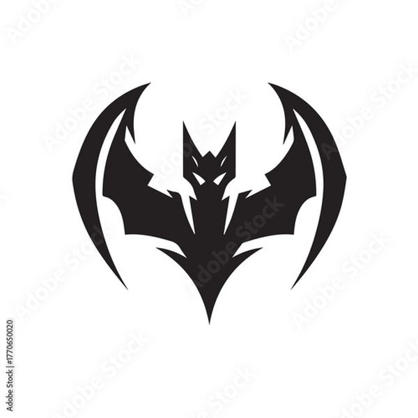 Obraz black and white bat logo vector