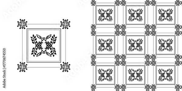 Fototapeta Vintage Seamless Flower Pattern