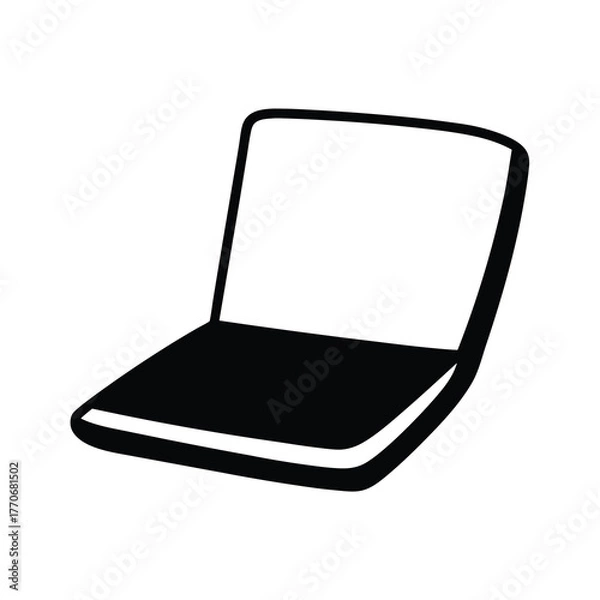 Fototapeta Stylized laptop graphic illustration on a white background with clean lines