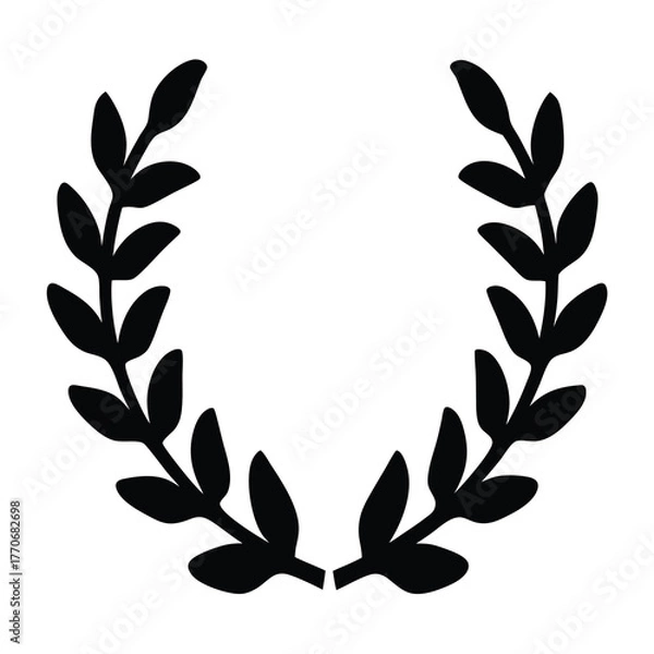 Obraz Monochrome Laurel Wreath Design, Classic Symbol of Victory and Achievement Icon