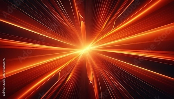 Obraz bright orange light is shining on a dark background