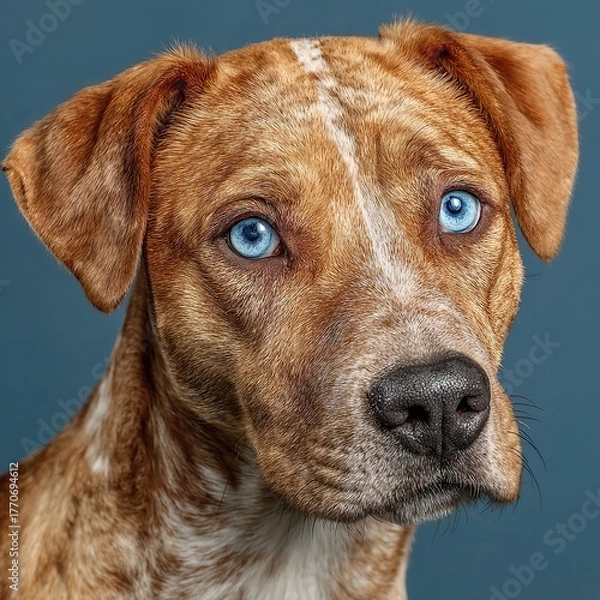 Fototapeta Portrait of a dog with blue eyes