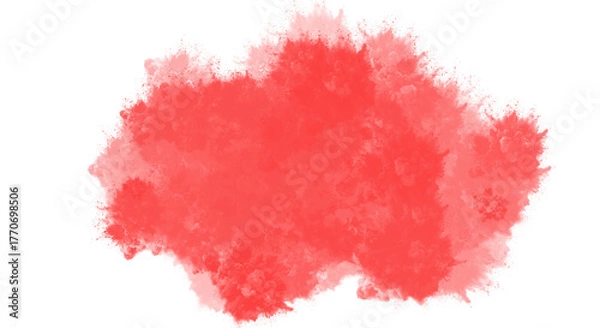Fototapeta Watercolor red splash isolated on transparent background creates a captivating visual, perfect for adding a touch of artistic flair to any design project