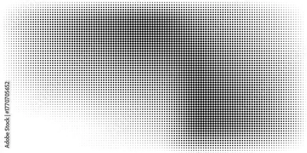 Fototapeta High-Quality Vector Halftone Dot Pattern Radiant Burst in Black and White, Ideal for Marketing Banners and Product Backgrounds