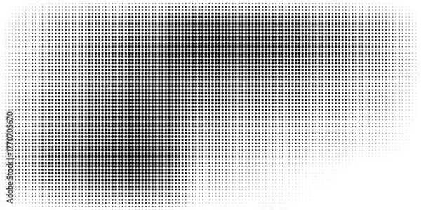Fototapeta High-Quality Vector Halftone Dot Pattern Radiant Burst in Black and White, Ideal for Marketing Banners and Product Backgrounds.eps10