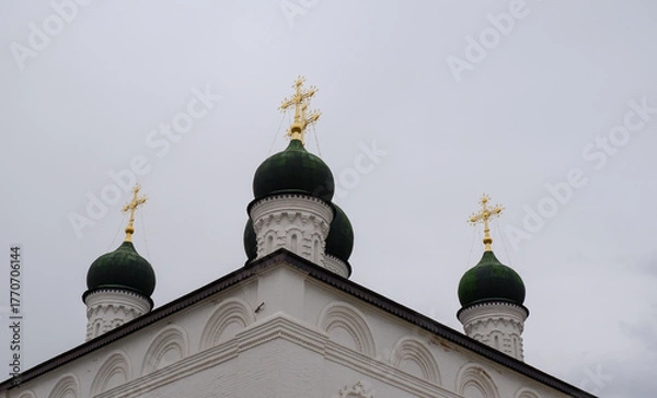 Fototapeta Domes of the Trinity Cathedral in the Astrakhan Kremlin