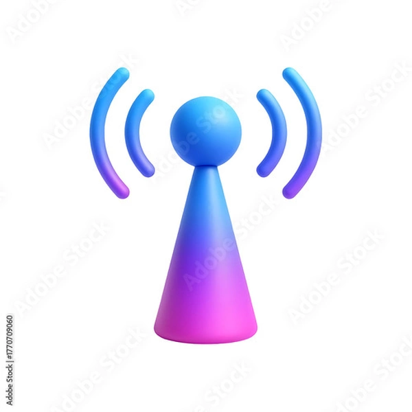 Fototapeta 3d wi fi signal tower icon