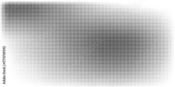 Fototapeta Basic halftone dots effect in black and white color. Halftone effect. Halftone dots. Black white halftone.Background with monochrome dotted.eps10