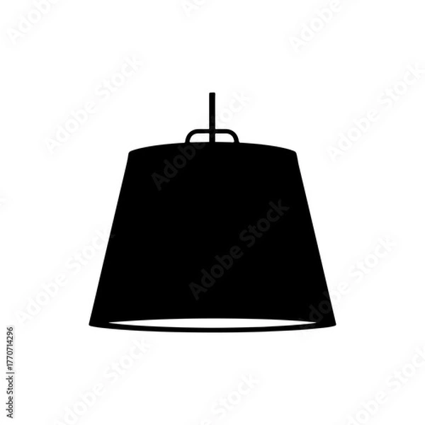 Obraz Fabric lamp shade silhouette icon vector flat design.