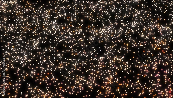 Fototapeta Neon Colorful Dotted Background, Particle Matter, Starry Sky, Chaotic Molecules, Glimmers, Digital Field, Tech Design, Advertising, Presentations, Sci-fi, Abstract, Futuristic Digital Art