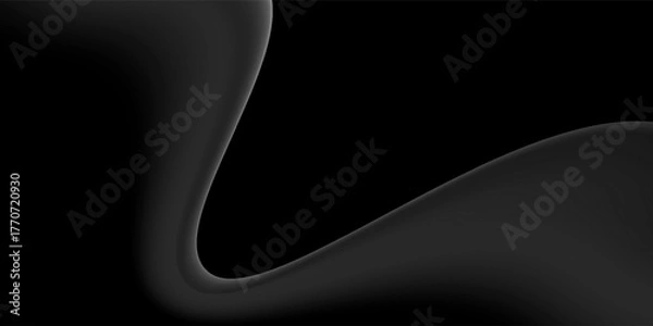 Fototapeta Abstract black smoke waves background. Monochrome smooth vector design. Eps 10