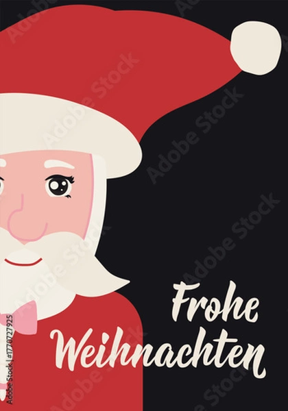 Obraz Frohe Weihnachten. German text: Merry Christmas. Greeting card with hand drawn lettering.
