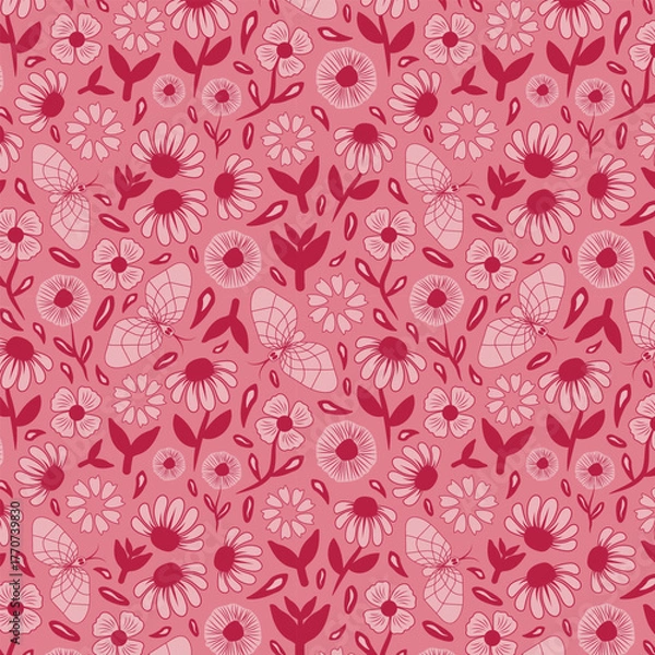 Obraz Ditsy floral seamless vector pattern