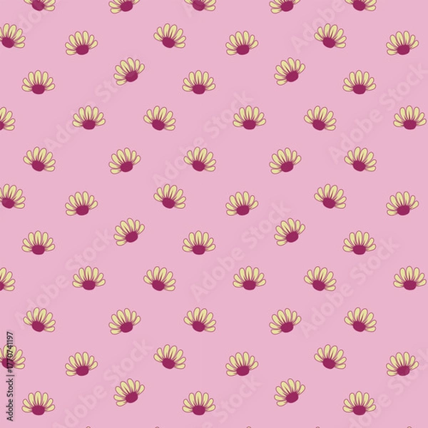 Obraz  Blooming Flowers seamless vector pattern