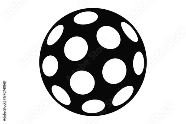 Fototapeta Black easter egg with white polka dots