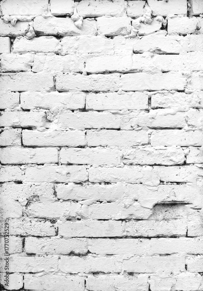 Obraz White Old Brick Wall Texture