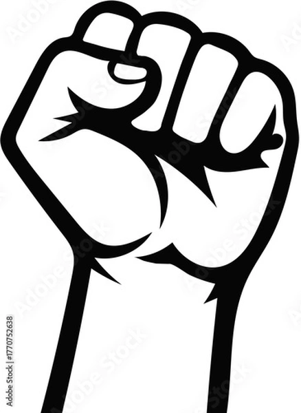Fototapeta Raised Hand Clenched Fist Editable Vector AI File | Adobe Illustrator | Export to SVG, EPS, PDF, PNG, DXF, JPEG