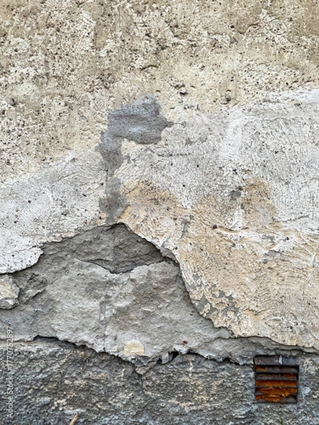 Obraz Old broken wall with vintage rusty vent.