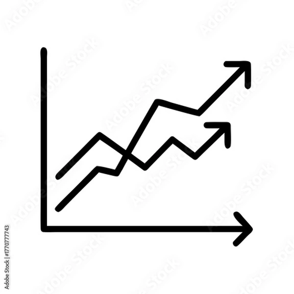 Fototapeta growing graph vector icon