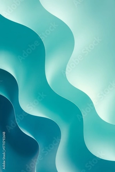 Fototapeta Waves of teal and blue create a calming abstract pattern for relaxation and inspiration