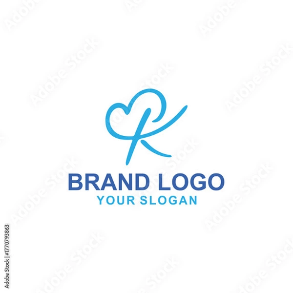 Obraz latter K blue logo vector illustration