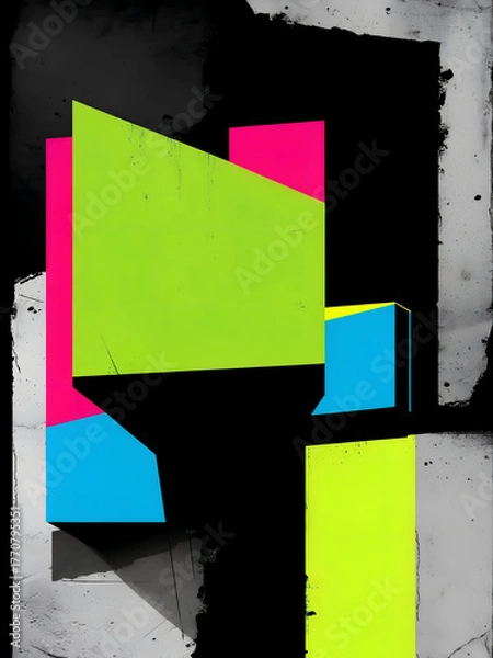 Fototapeta Neo Brutalist Digital Design Abstract Background