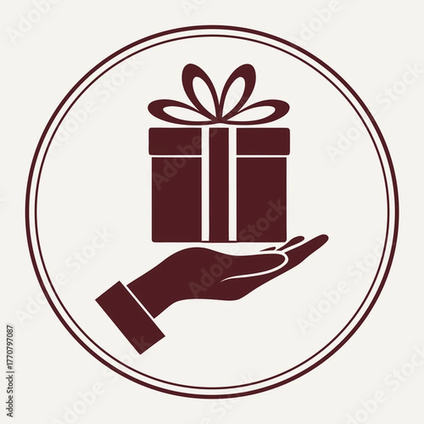 Obraz hand with gift box