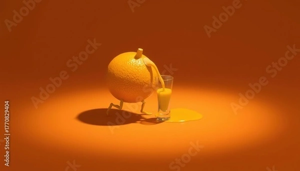 Fototapeta Fresh yellow and green apple fruit in water and glass isolated healthy food