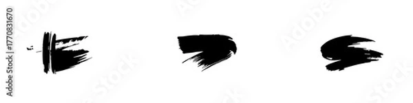 Obraz three bold strokes: a study in black ink brushstrokes on a white background