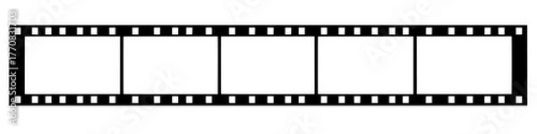 Obraz a classic black and white film strip with five empty frames ready for your story