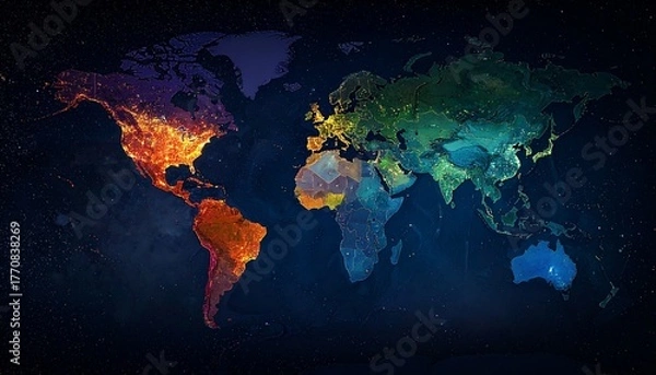 Obraz Cyber Globe: Vibrant Connectivity