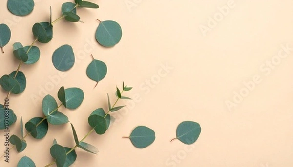 Obraz Floating Foliage: Tranquil Green Arrangement