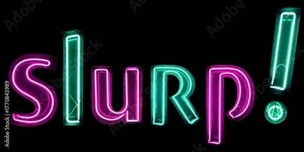 Fototapeta Slurp! néons roses et verts