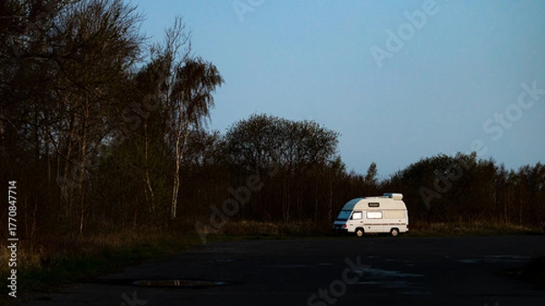 Obraz camping in the evening