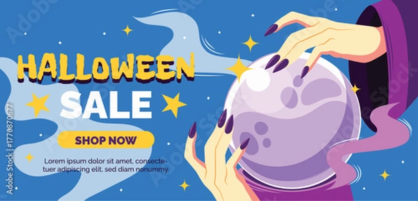 Fototapeta flat horizontal banner template halloween season design vector illustration